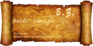 Baló Zomilla névjegykártya